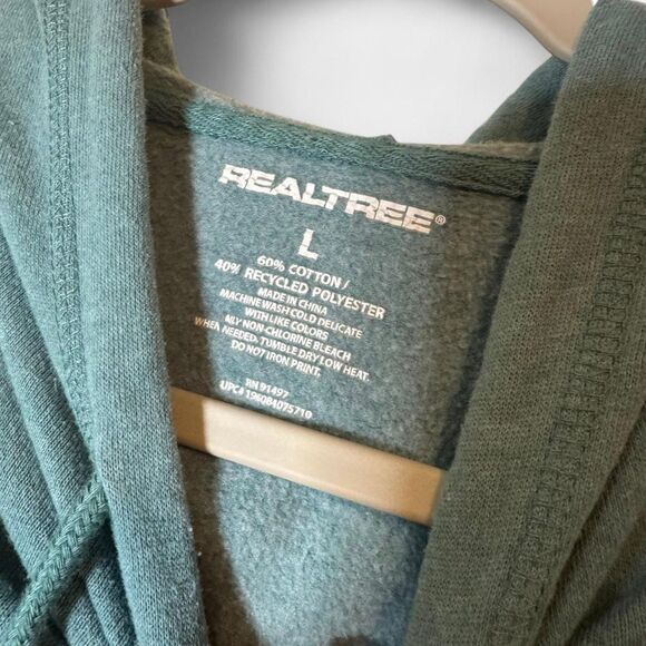 Realtree Mens Graphic Hoodie Long Sleeves Heather Spruce Size L - Picture 4 of 4